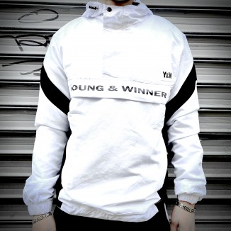 Coup-Vent Anorak À capuche Y&W Blanc
