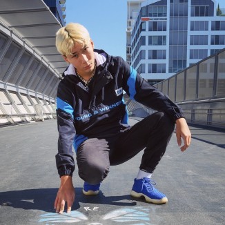 Coup-Vent Anorak À capuche Y&W Noir Et Bleu