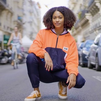 Veste A Capuche Zippée Y&W Bleu Roi Orange Fluo