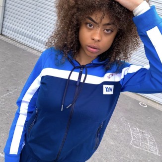 Veste A Capuche Zippée « Paris Young & Winner » Bleu Azur
