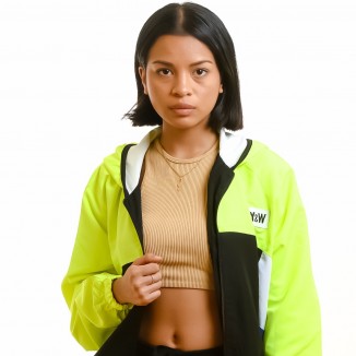 Veste A Capuche Zippée Y&W Noir Jaune Fluo