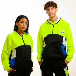 Veste A Capuche Zippée Y&W Noir Jaune Fluo