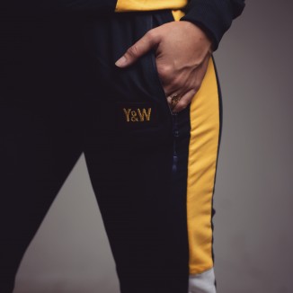 Bas De Jogging Y&W Noir A Bandes Blanches Et Jaunes