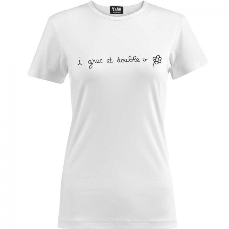 Tshirt Femme Y&W " I Grec Et Double V " Blanc