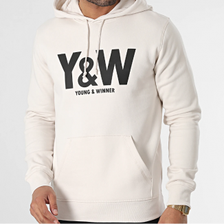 Sweat à capuche blanc Y&W