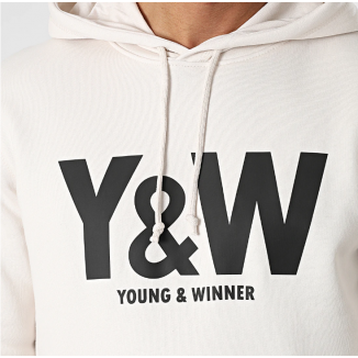 Sweat à capuche blanc Y&W