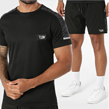 Ensemble T-Shirt et Short Jogging Été NOIR Y&W
