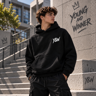 Sweat à capuche Young & Winner 2026 noir