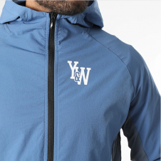 Ensemble Veste Capuche Zippée Et Pantalon Jogging Bleu-Gris Y&W
