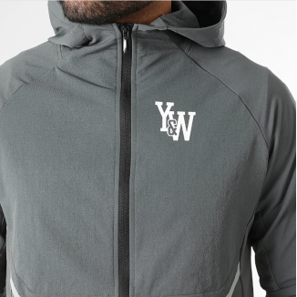 Ensemble Veste Capuche Zippée Et Pantalon Jogging Run Gris Foncé Y&W