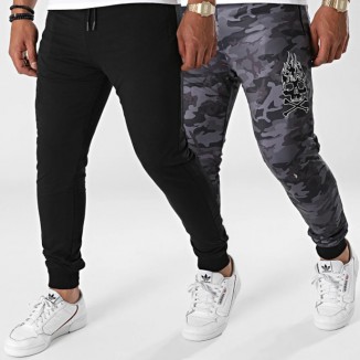 BAS DE JOGGING Y&W RÉVERSIBLE « SKULL ARMY»