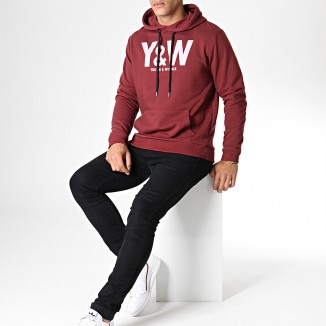 SWEAT A CAPUCHE Y&W BORDEAUX ROSE
