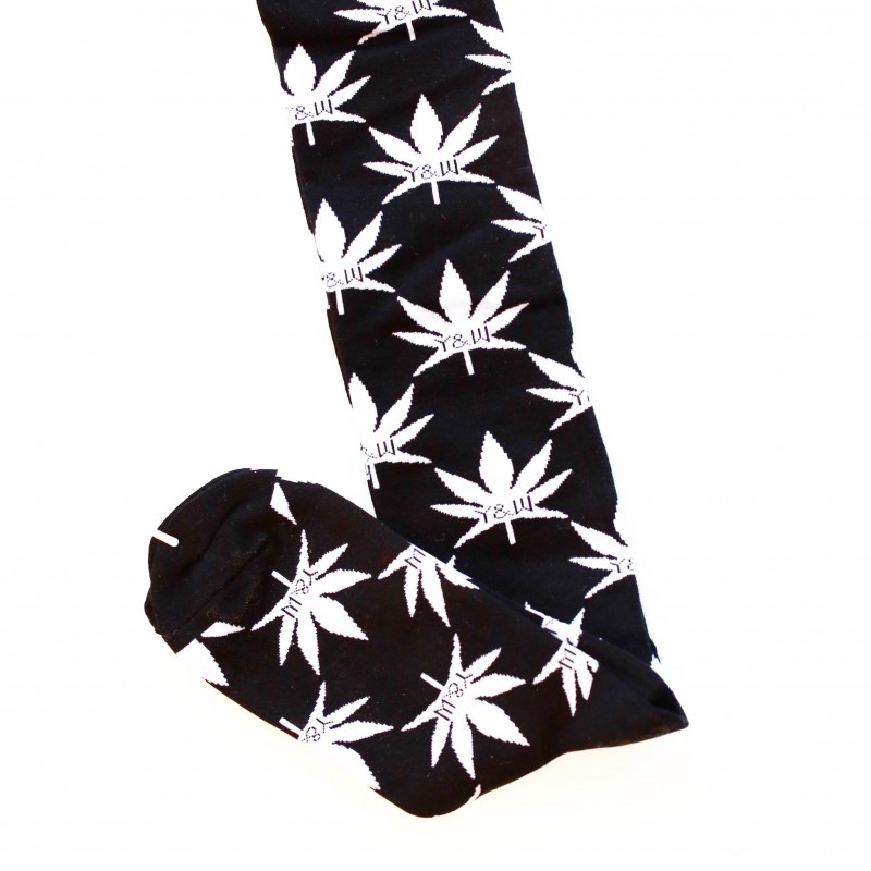 Chaussettes Y&W - Young And Winner "Weed" Noire