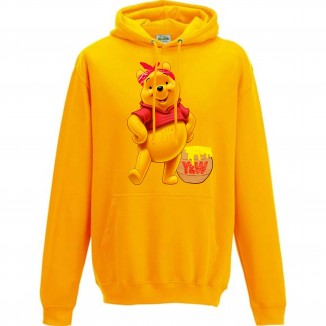 Sweat à capuche jaune "Winnies"