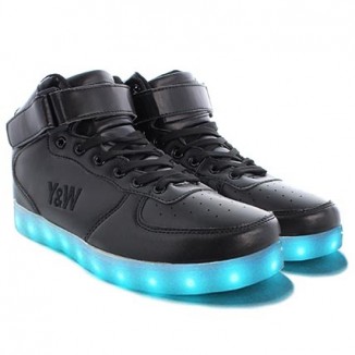 Baskets Y&W "LED" Montantes Noires